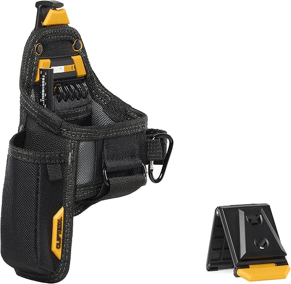ToughBuilt - Tape Measure/All Purpose Pouch - Pockets and Loops, Rugged 6-Layer Construction, Patented ClipTech™ Hub