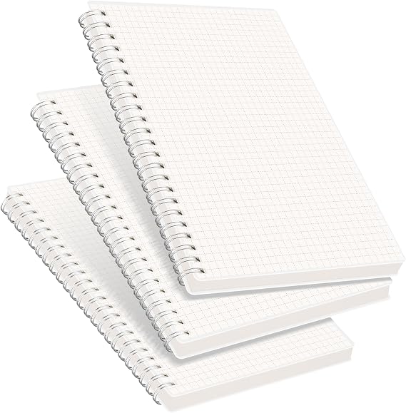 RETTACY A5 Spiral Notebook 3 Pack, Squared Journal, Notepad, 480 Pages