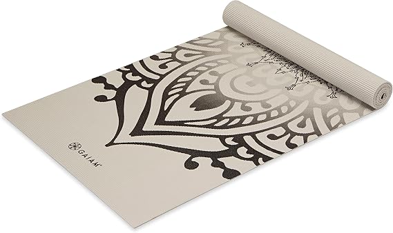 Gaiam Premium Printed Non-Slip Yoga Exercise Fitness Mat 5mm Thick Suitable for All Types of Yoga, Pilates and Floor Exercises (172 x 61 x 5 mm)