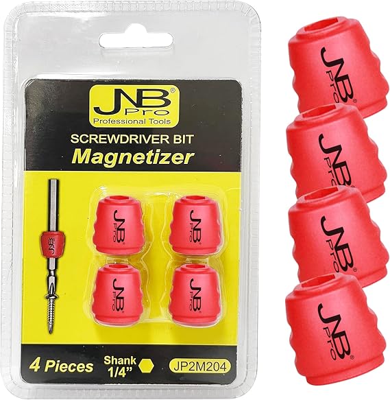 4 Adet Tornavida Başlı Manyetik Halka - Çıkarılabilir Mıknatıs Altıgen 1/4 İnç 6,35 mm Evrensel Manyetik Vida Halka Ucu - Ağaç İşleme, Marangozluk, Metal İşleme, Kendin Yap Yapı Projeleri için