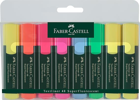 Faber-Castell Highlighter, 6+2 Li Bag, 6 Colors