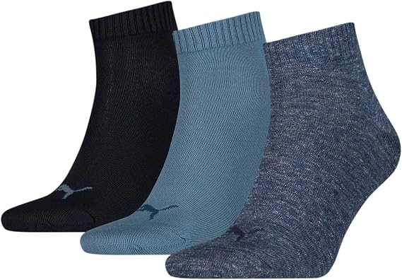 PUMA Unisex Adults Quarter Plain Socks 3 Pack