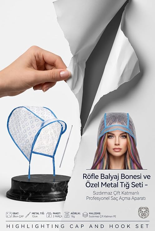 Transformacion Pratik Kullan-At Röfle Balyaj Bonesi ve Özel Metal Tığ Seti – Sızdırmaz Çift Katmanlı Profesyonel Saç Açma Aparatı 722071