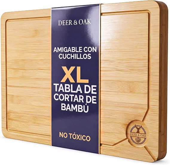 Deer & Oak Bamboo Cutting Board 15x25x2cm Pre-Oiled