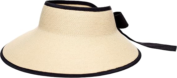 Pineapple&Star Vienna Visor Women's Summer Sun Straw Packable UPF 50+ Beach Hat