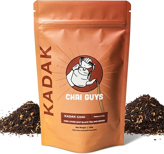 Karak Chai CTC BOP Loose Leaf Tea Blend with Cinnamon & Cardamom – Creamy Indian Tea, Enjoy Hot, Cold, or as a Chai Iced Latte, 125g – Chai Guys