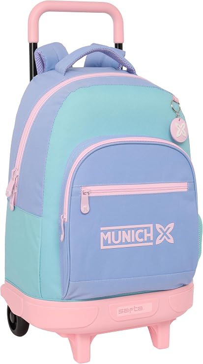 Safta Munich MELLOW - Large Backpack with Wheels, Compact, Removable, Ideal for Children of Different Ages, Comfortable and Versatile, Quality and Resistance, 33 x 22 x 45 cm