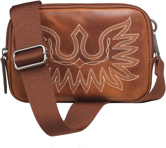 Casanova Collection Western Belt Bag with Card Holder, Brown