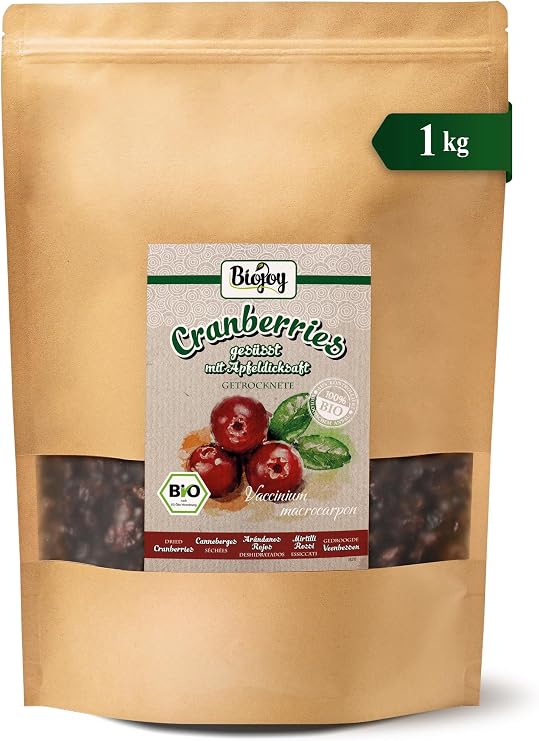 Biojoy BIO Dried Cranberries with Apple Concentrate, 1 kg
