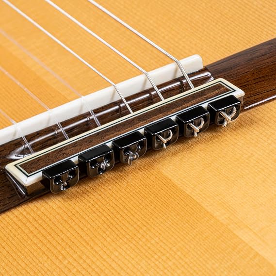 Classical Guitar Bridge Beads – Black Gloss Tie Blocks for Nylon Strings – Fits Flamenco Guitars – Alba GB