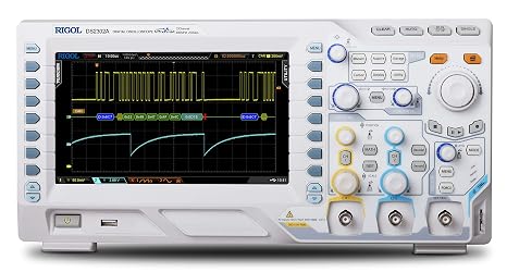 RIGOL DS2302A Digital Oscilloscope, 300MHz bandwidth, 2 analog channels, 56Mpts memory depth, 2G Sa/s sample rate, I2C, SPI, RS232, CAN decoder as standard