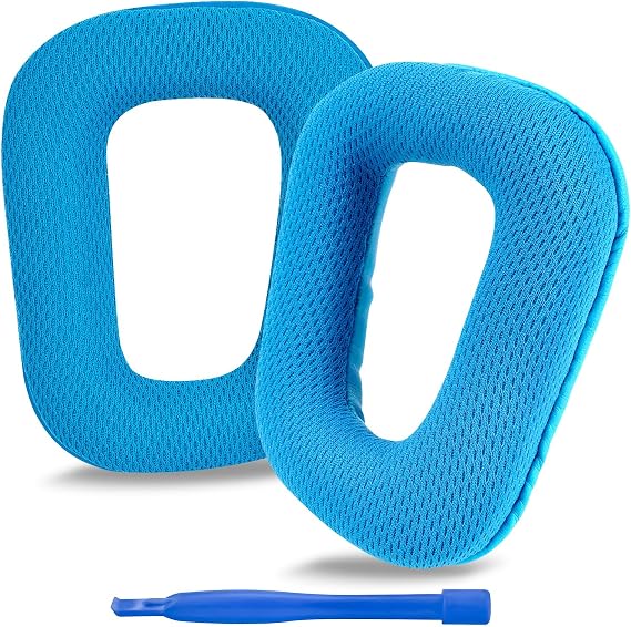 Logitech G430, G930, G35, F450, G432, G332 Kulaklıklar, Kulak Kılıfları için Yedek Kulak Pedleri (Mesh Kumaş/Mavi)