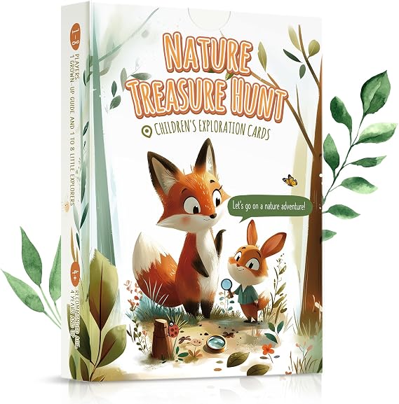 Outdoor Nature Scavenger Hunt Cards for Kids & Families Age 4+, Travel Pocket Game with 50 “Found It” Cards, Educational Activity Gift - Perfect for Home, Garden, School, Playdates
