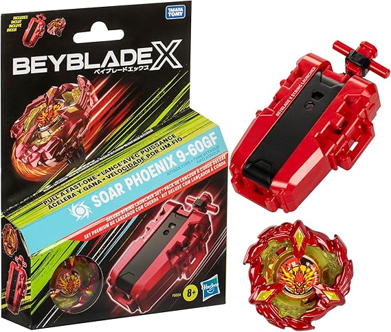 Beyblade X Soar Phoenix 9-60GF Deluxe String Launcher Set, Attack Type Right Spinning Ball Toy, Great Gift for Boys and Girls from 8 Years