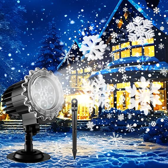 Christmas Snowflake Projector,Waterproof Indoor/Outdoor [Energy Class F]