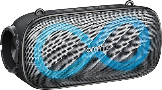Oraimo 80W Large Portable Bluetooth Speaker, 24H Playtime Wireless Speakers with Light Effect, Heavy Bass, Built-in Mic, Support TF Card, AUX-in, Loud Powerful Speaker for Party,Home,Outdoor