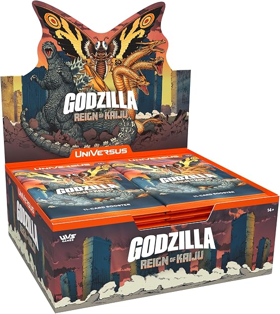 UniVersus: Godzilla: Reign of Kaiju - Booster Display - 24 Packs (11 Cards Each), Kaiju Battle Deck-Building, Collectible Card Game, Randomly Assorted