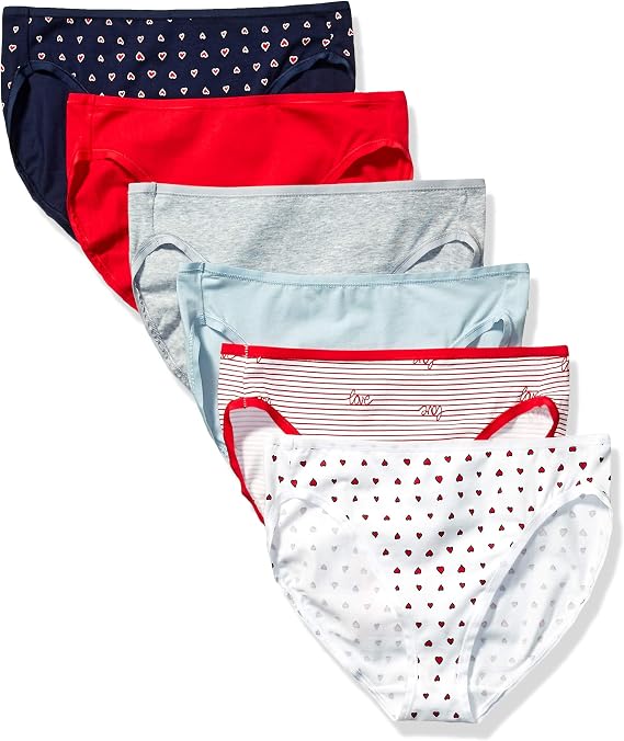 Amazon Essentials Women's Cotton Spandex High-Leg Brief Pants, Breathable, Multipacks