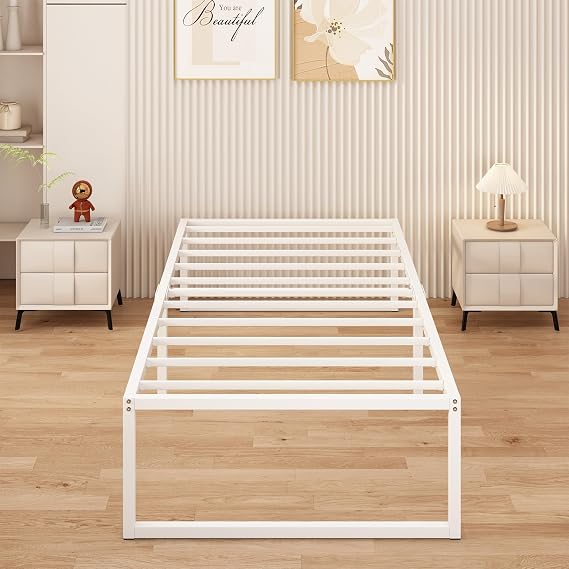 Yicensen Single Bed Frame 90x190 cm Metal Platform Bed Single, Noise Free