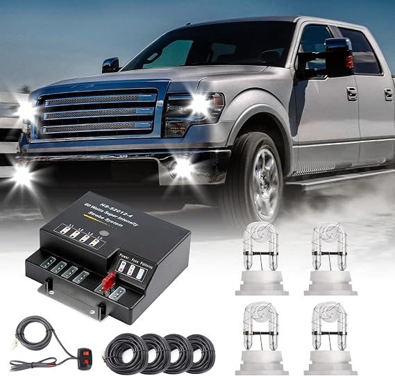 Hideaway Emergency Strobe Lights Kit 4 HID Bulbs White Clear 4PCS