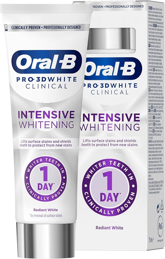 Oral-B Pro-3D White Clinical Intensive Whitening Toothpaste, 75ml