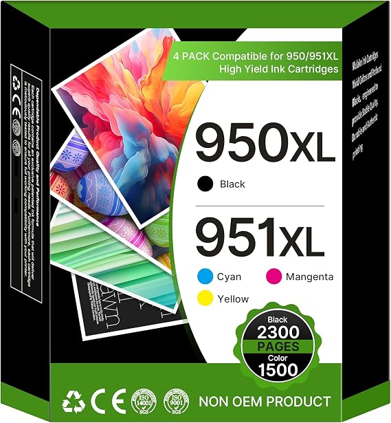 950XL 951XL Printer Cartridges Multipack Compatible with HP 950 951