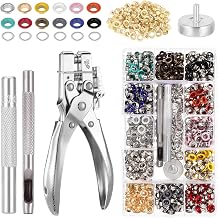 Grommets Eyelets Set, Eyelets Punch Kit with 700PCS Copper Grommets, 13 Colours 5mm, Grommet Tools Kit for Canvas Leather Clothes Shoes Bags Belts Curtains Banners Tarpaulins DIY Fabric