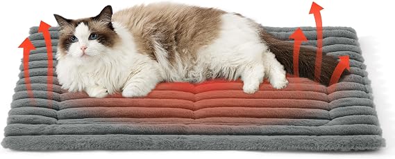Bedsure Self-heating Cat Bed Washable, Meduim Cat Blanket,76x50cm,Grey