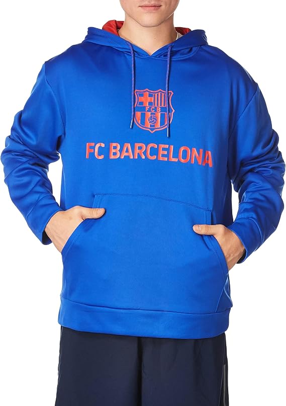 Icon Sports FC Barcelona Lionel Messi 10 Officially Licensed Barsa Adult Men's Pullover Hooded Sweatshirt L, Blue FCB46PH-B