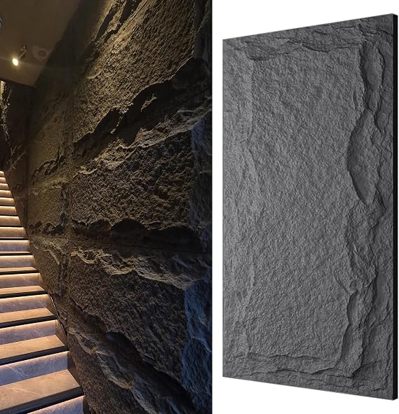 Stone Effect Wall Panels | Bosphorus 1x Panel | 120 x 60cm (47.2 x 23.6 inches) | 3D Decorative Rock Effect Panels | Easy Installation DIY | Interior & Exterior Design