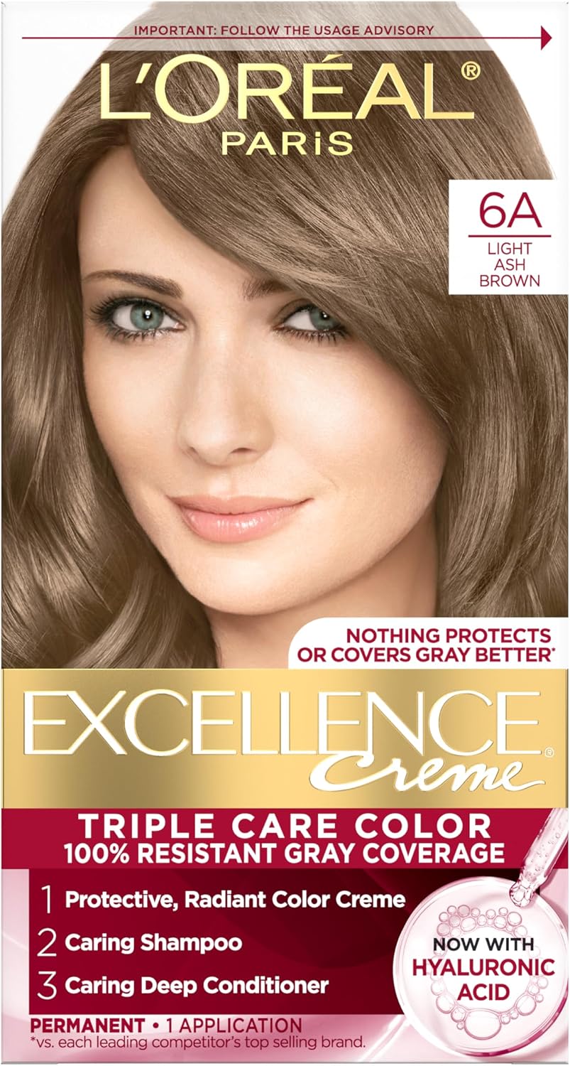 L'Oreal Paris Excellence Creme Hair Color, 6A Light Ash Brown
