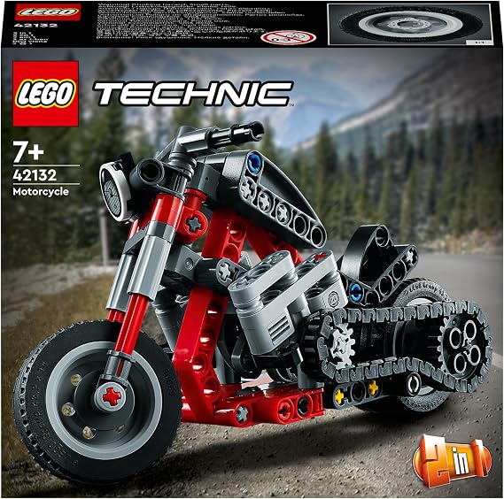 LEGO® Technic Motosiklet 42132 – 7 Yaş ve Üzeri Araçları Seven Çocuklar İçin 2’si 1 Arada Yaratıcı Oyuncak Model Yapım Seti (160 Parça)