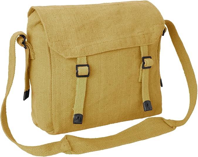 Canvas Shoulder Bag Army Style Vintage Cotton Haversack Crossbody Messenger