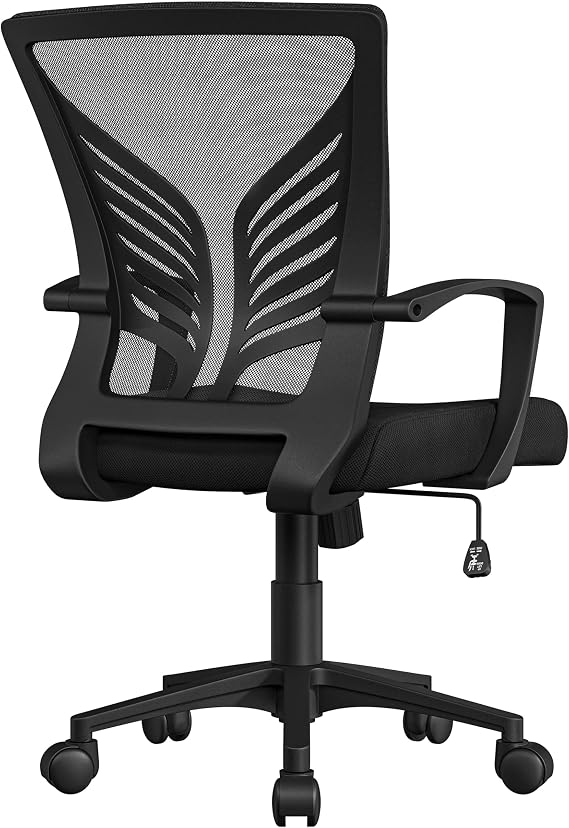 Yaheetech Ergonomic Office Chair Height Adjustable Swivel Desk Chair Black