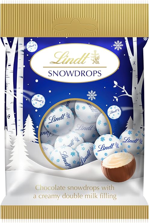 Lindt Snowdrops Milk & White Chocolate Truffles – 70g – 2025 Christmas, Gift for Him & Her, Adults & Kids – Perfect Stocking Filler or Festive Treat