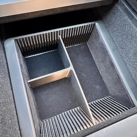 Tesla Model Y Juniper Orta Konsol Organizer Çekmece – 3D-Baskılı, Küçük Eşya Düzenleyici (Bozuk Para, Kart, Anahtar) (Siyah)
