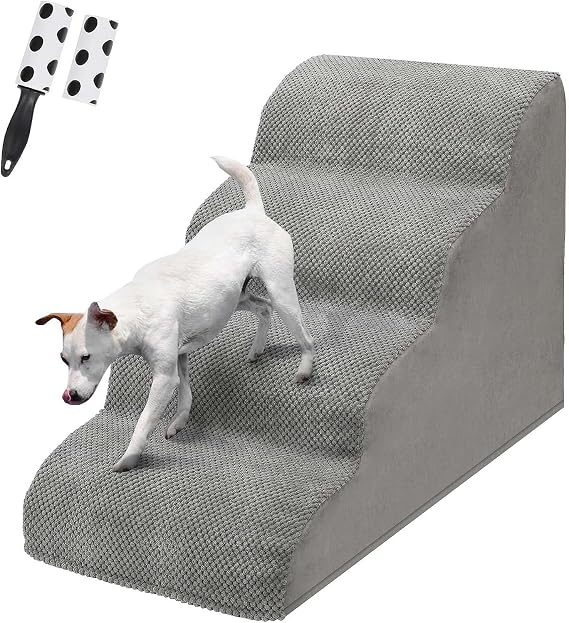 LIANTRAL Dog Steps for Bed and Sofa, 4-Step Dog Stair 50cm H
