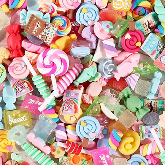 50 Pieces Mixed Slime Charms Set,Cute Resin Flatback Beads Making Kit,Slime Charm Making Ornaments Supplies for DIY Crafts,Scrapbooking,Phone Charm Crafting (A Style)
