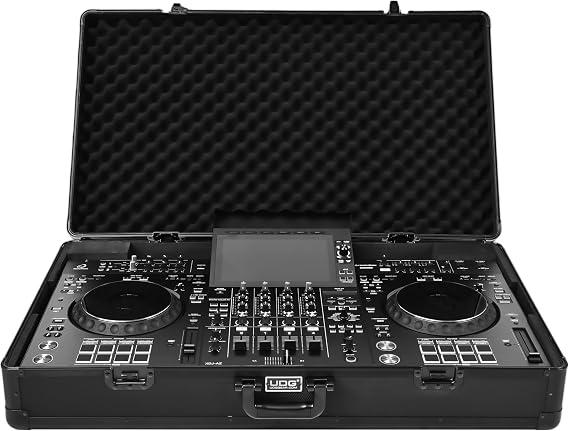 UDG Ultimate Aluminium Flight Case AlphaTheta XDJ-AZ, Black (U93028BL) | Lightweight aluminium flight case; custom EVA foam interior; secure latch closures; touring DJ protection