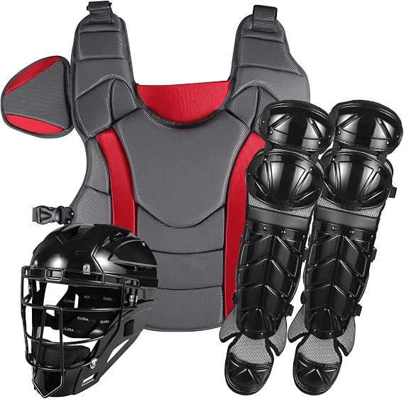 Baseball Catchers Gear Kit | Includes Chest Protector, Helmet, Leg Guards | Lightweight & Breathable Baseball Protective Equipment | Ages 15 & Older