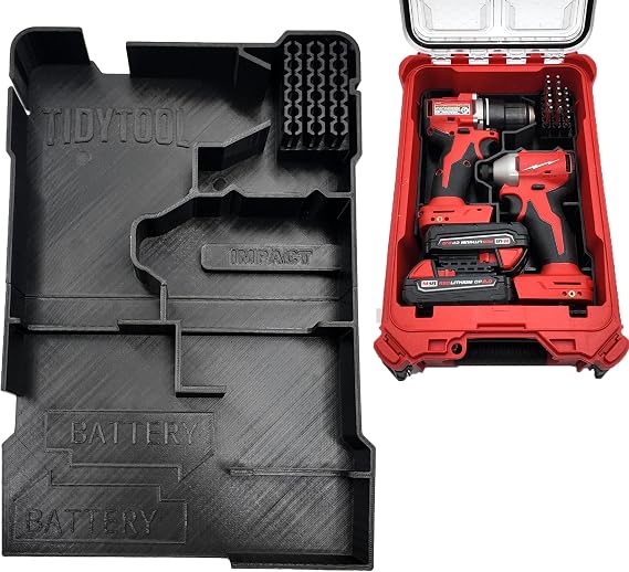 TidyTool Drill Driver Organizer for Milwaukee M18 Combo Drill/Driver and Impact Set