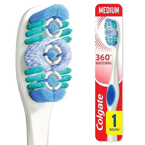 Colgate 360 Optic White Full Head Toothbrush, Medium