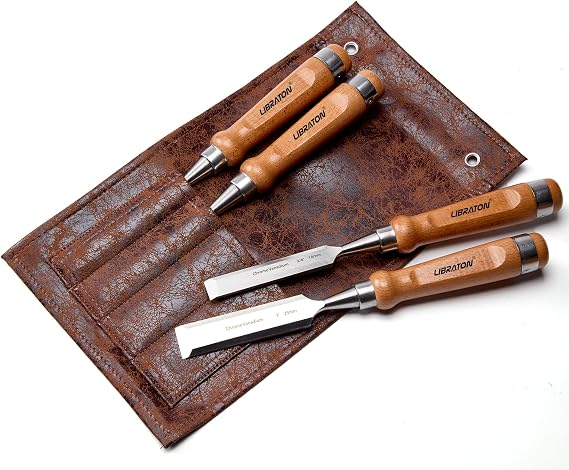 LIBRATON Chisels Set of 4 Professional Chisels for Wood