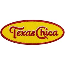 EMBROVERSE Texas Chica Patch - Pretty Woman Funny Sassy Quotes - Embroidered Iron On Patches - Size: 3.9 x 1.5 inches