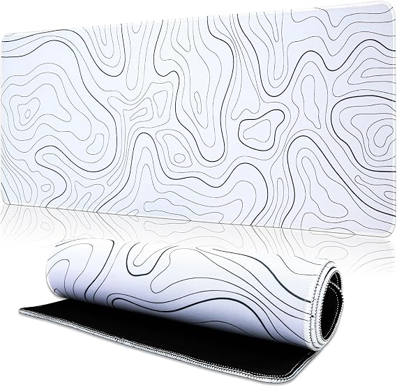 TOPWAYS Large White Mouse Mat Mouse Pad Keyboard Mat
