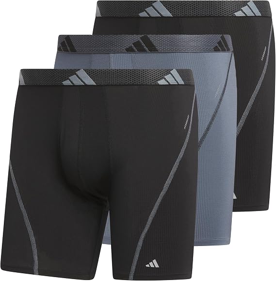 adidas Men's Performance Athletic Mesh Boxer Brief Underwear 3-pack, Moisture Wicking, Sport Comfort Boxer Briefs (pack of 3)