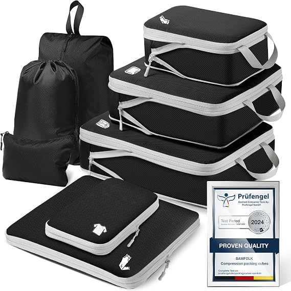 Compression Pack, Backpack Cubes, 8, Black