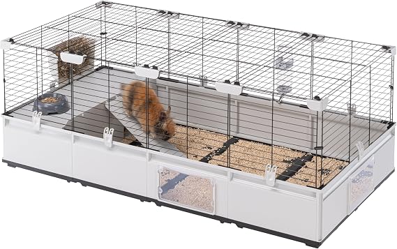 Ferplast Kaninchenkäfig Hasenkäfig Meerschweinchenkäfig MODULAR 3 Modularer erweiterbare käfig groß mit Zubehör Viel Platz 144 x 72 x h 56 cm