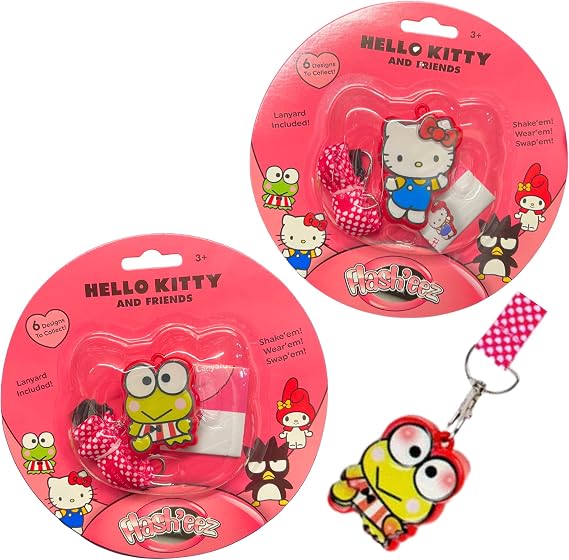 Hello Kitty Action Figure, Blind Bag, Flasheez, Erasers & Slime Bundles - (Flasheez Twin Pack - Badtz Maru & Hello Kitty)
