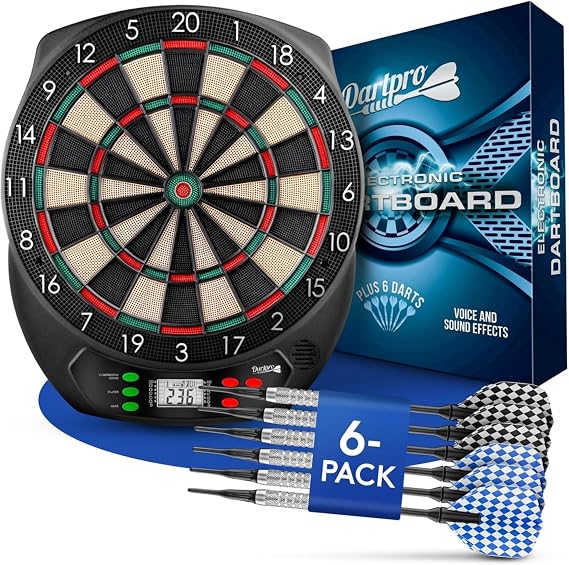 DartPro - The Original - Electronic Dartboard - Dartboard with 6 Darts [Wireless Use] - Innovative Dart Machine with 65 Variants - Dart for 1 to 8 Players